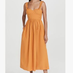 Rebecca Taylor | Slub Sateen A-Line Midi Dress | Tigerlily | Size XS